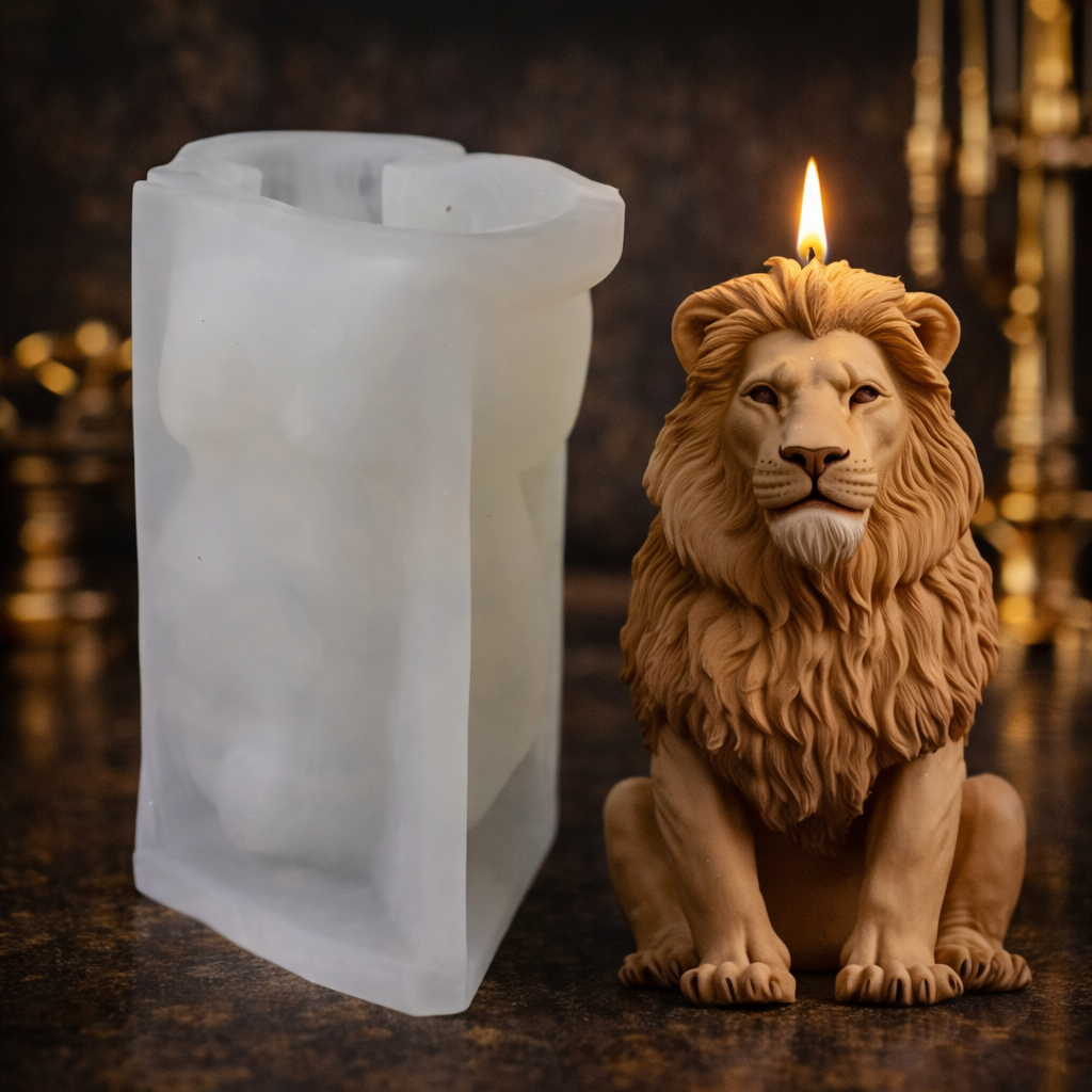 Lion candle mold
