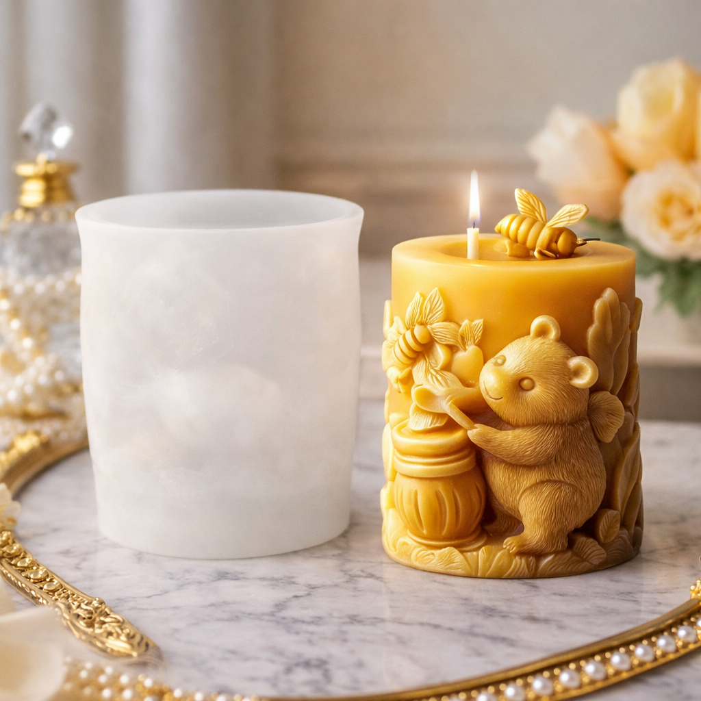 Bear mould pillar candle mold