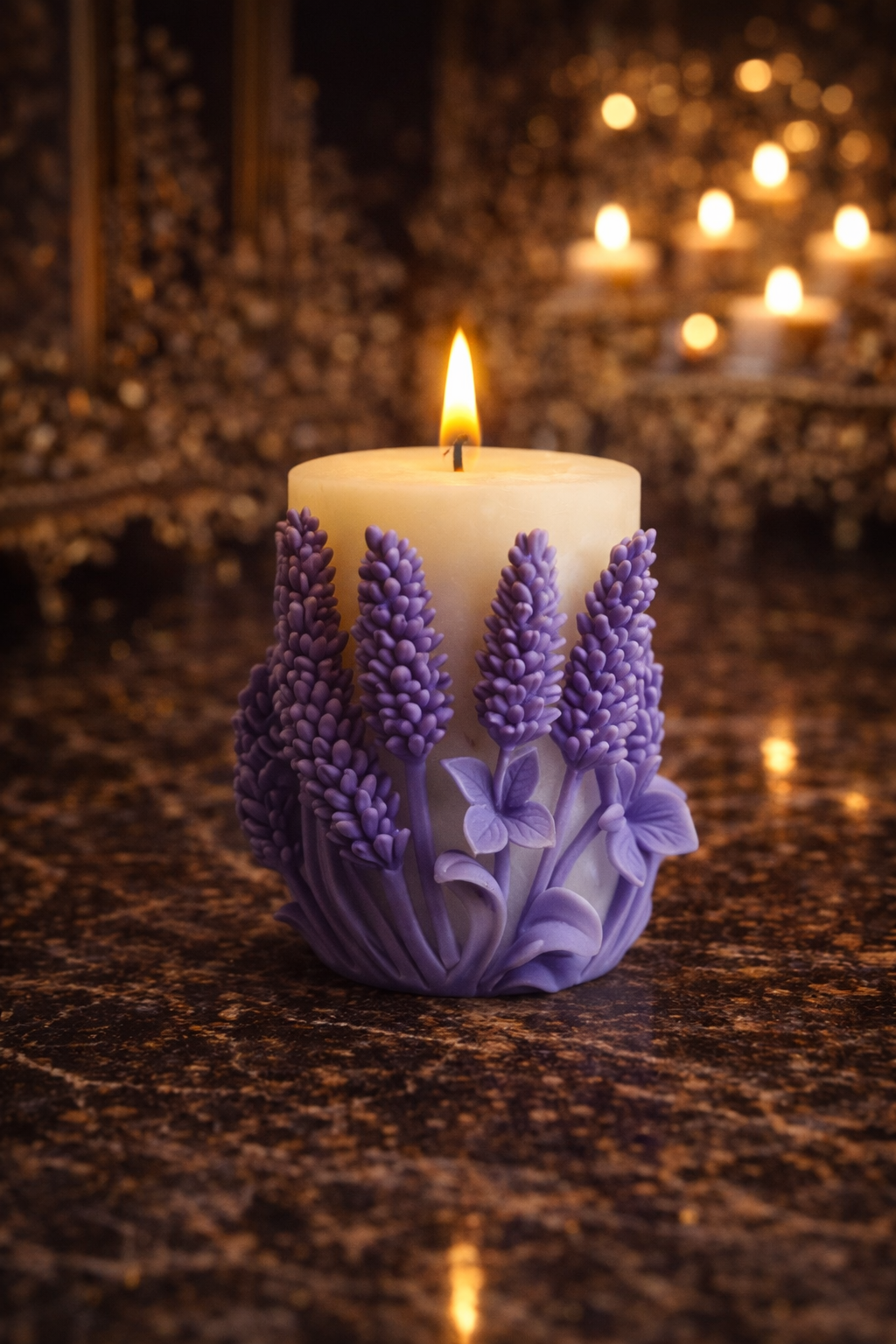 Lavender pillar flower mold