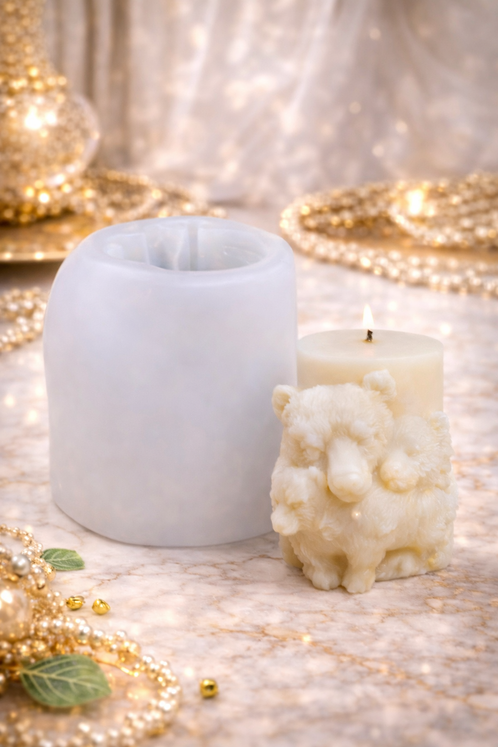 Bear Pillar Candle Mold