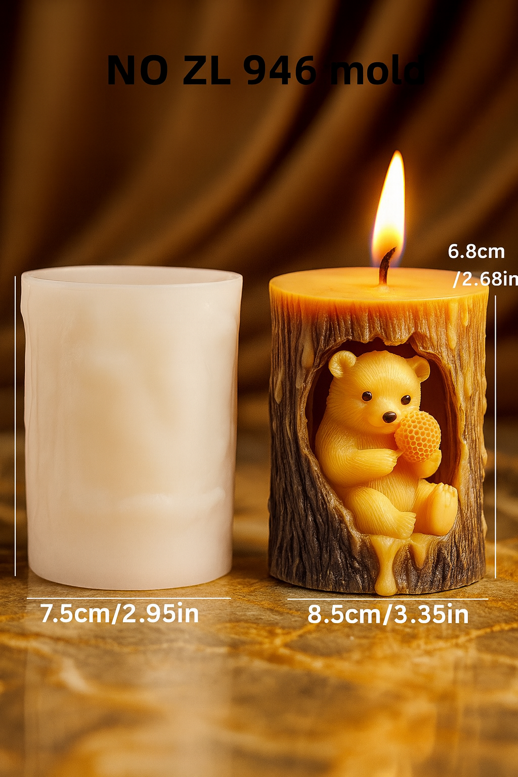 Bear candle mold