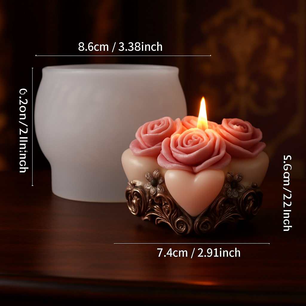 Heart candle mold